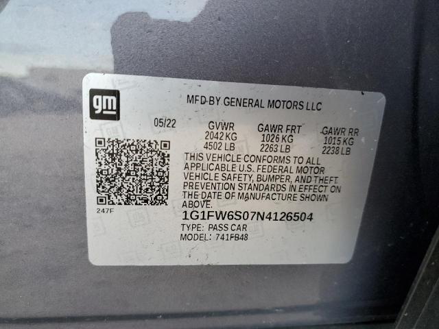 2022 CHEVROLET BOLT EV 1L - 1G1FW6S07N4126504