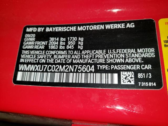 WMWXU7C02M2N75604 Mini Cooper