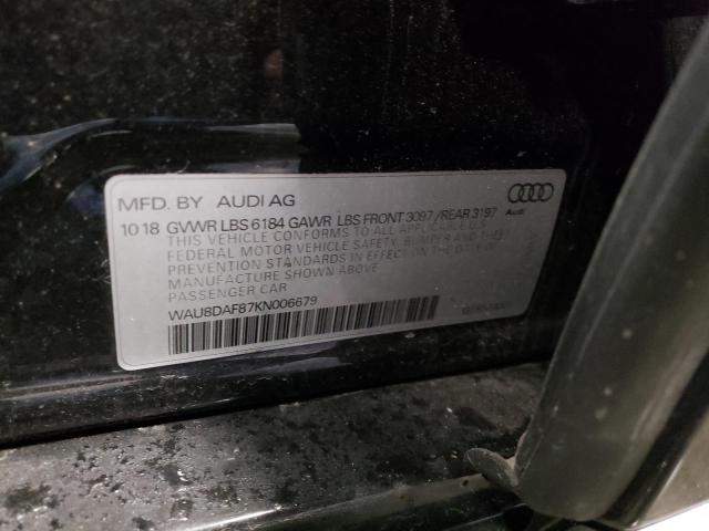 2019 AUDI A8 L WAU8DAF87KN006679