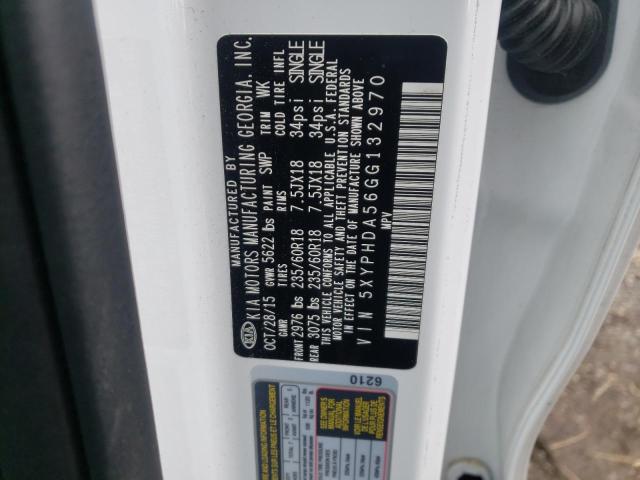 5XYPHDA56GG132970 KIA SORENTO EX
