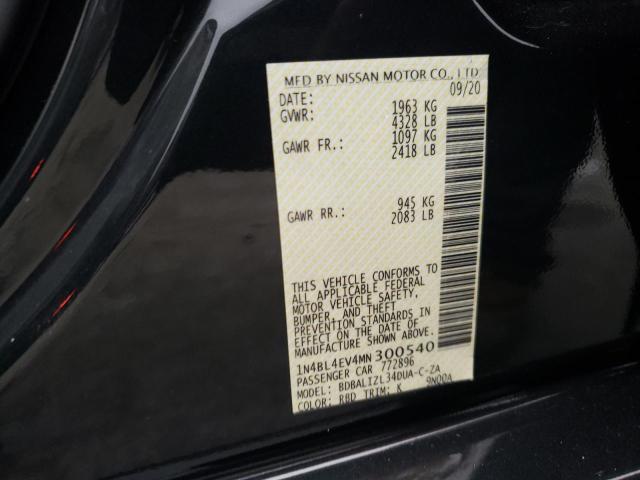 2021 NISSAN ALTIMA SL - 1N4BL4EV4MN300540