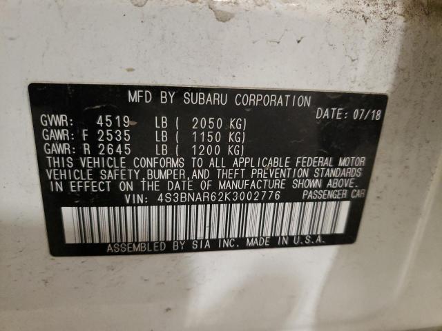2019 SUBARU LEGACY SPO 4S3BNAR62K3002776