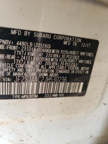 2018 SUBARU FORESTER 2 - JF2SJAAC2JH530236