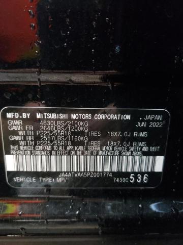 VIN: JA4ATVAA5PZ001774 Auction: COPART Lot: 70679992 Location: FL - TALLAHASSEE JA4ATVAA5PZ001774 MITSUBISHI ECLIPSE 2023 BLACK Photo 12