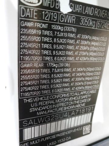 SALWG2SU4LA718191 Land Rover RANGEROVER