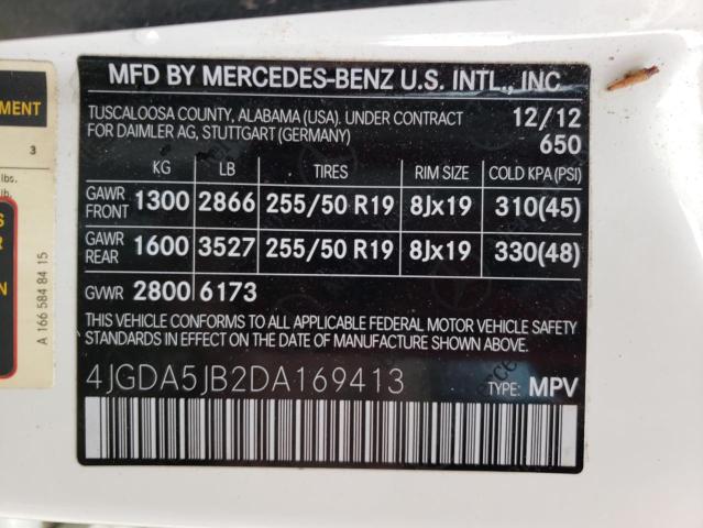 VIN 4JGDA5JB2DA169413 2013 Mercedes-Benz ML-Class, 350 no.13