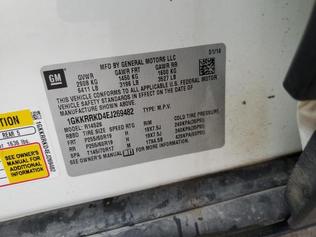 1GKKRRKD4EJ269482 GMC Acadia Slt-1