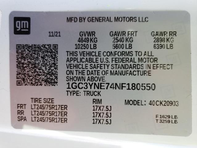 2022 CHEVROLET SILV2500 2 1GC3YNE74NF180550