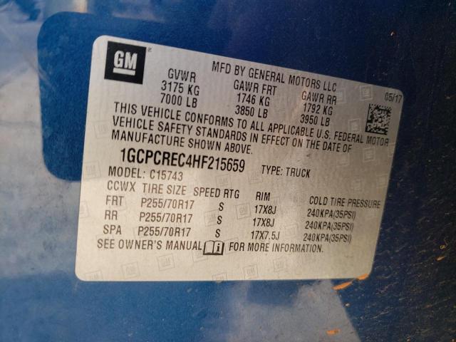 2017 CHEVROLET SILVRDO LT 1GCPCREC4HF215659