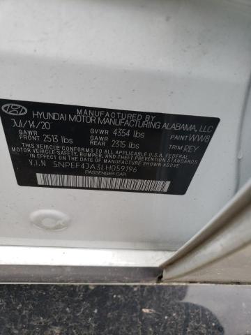 5NPEF4JA3LH059196 | 2020 HYUNDAI SONATA SEL