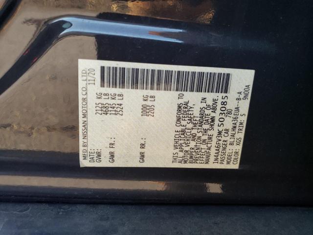 2021 NISSAN MAXIMA PLA 1N4AA6FV3MC503085