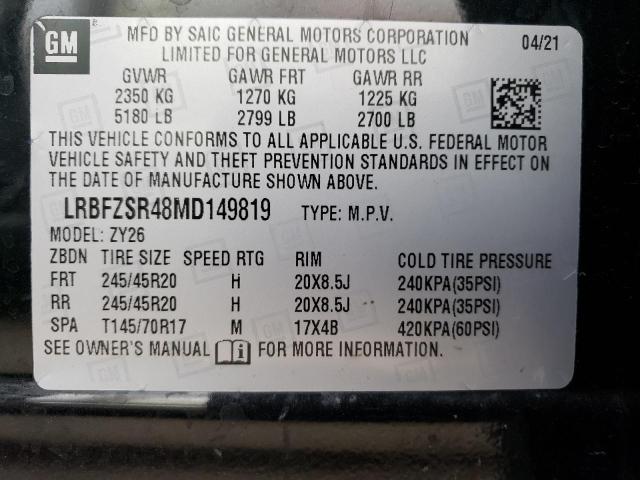 2021 BUICK ENVISION A - LRBFZSR48MD149819