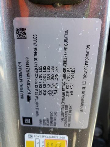 2021 CADILLAC ESCALADE S 1GYS3FKL8MR211968