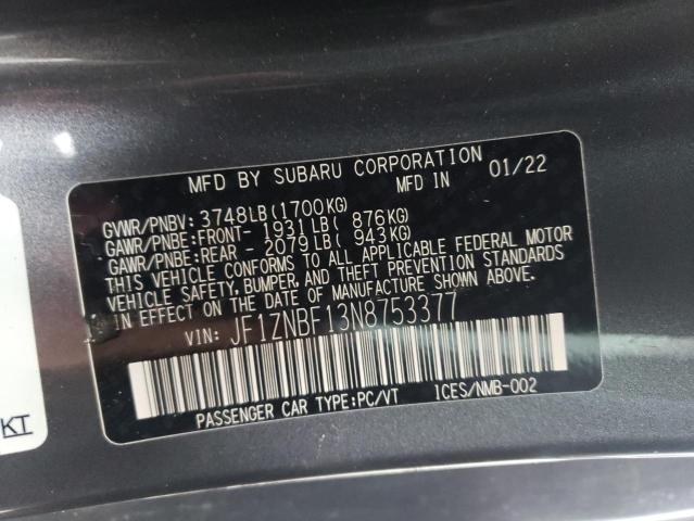 2022 TOYOTA GR 86 PREM JF1ZNBF13N8753377