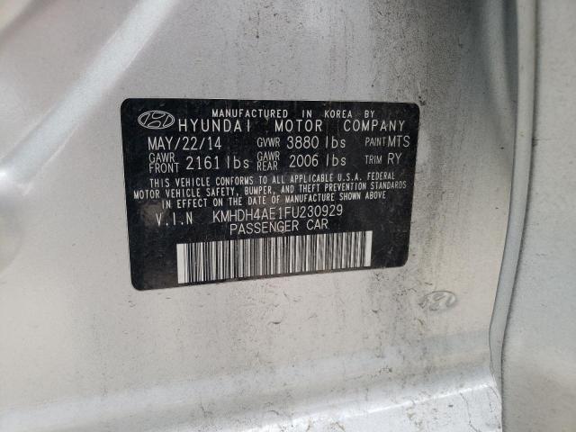 KMHDH4AE1FU230929 Hyundai ELANTRA SE