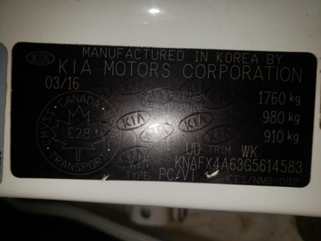 KNAFX4A63G5614583 KIA FORTE LX