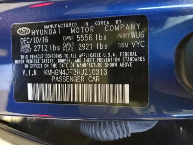 2017 GENESIS G80 ULTIMA KMHGN4JF3HU210313