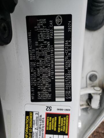 2019 TOYOTA CAMRY L - 4T1B11HK8KU281831