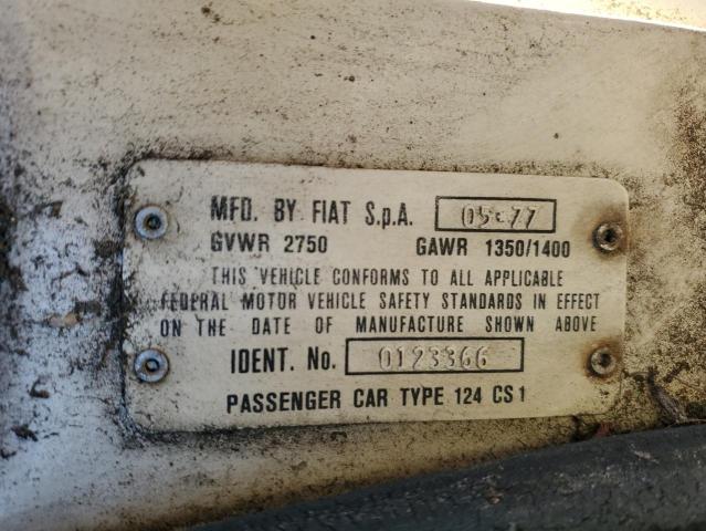 124CS10123366 Fiat ALL MODELS