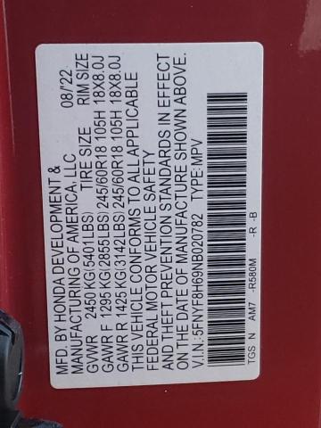 2022 HONDA PASSPORT T 5FNYF8H69NB020782