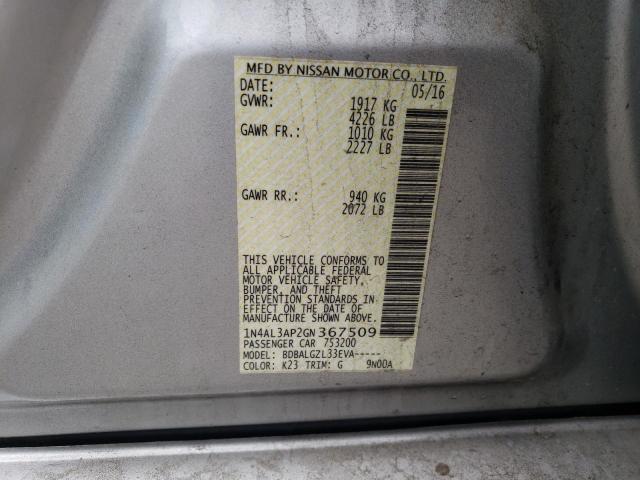 1N4AL3AP2GN367509 Nissan ALTIMA 2.5