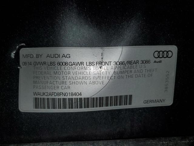 2015 AUDI S8 QUATTRO WAUK2AFD8FN018404