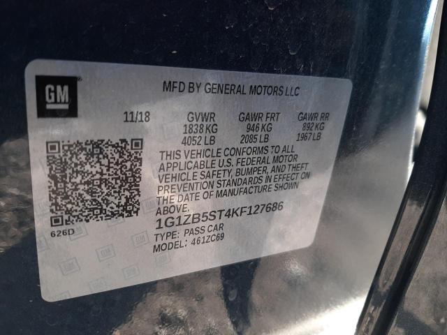 2019 CHEVROLET MALIBU LS - 1G1ZB5ST4KF127686