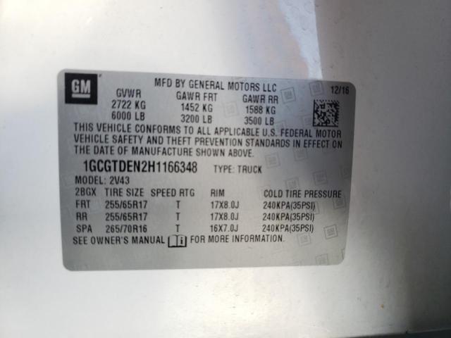 2017 CHEVROLET COLORADO Z - 1GCGTDEN2H1166348