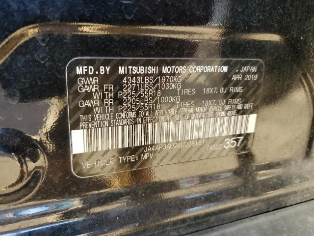 VIN JA4AP3AU2KU028181 2019 MITSUBISHI OUTLANDER no.14