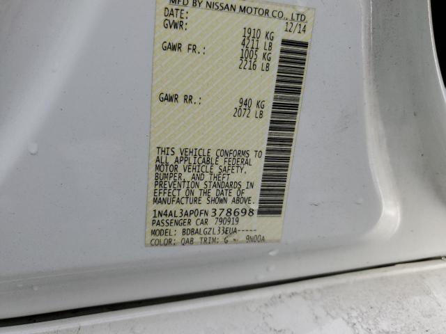 2015 NISSAN ALITMA 1N4AL3AP0FN378698