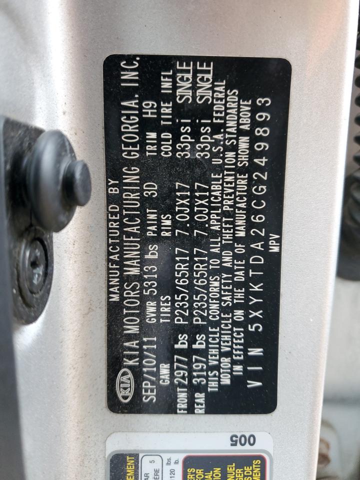 5XYKTDA26CG249893 2012 Kia Sorento Base