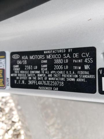 3KPFL4A76JE259718 KIA FORTE LX