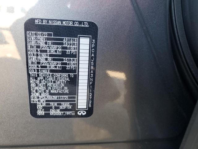 2022 INFINITI QX50 LUXE 3PCAJ5BA3NF112725