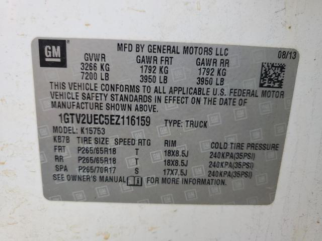1GTV2UEC5EZ116159 GMC Sierra K1500 Sle