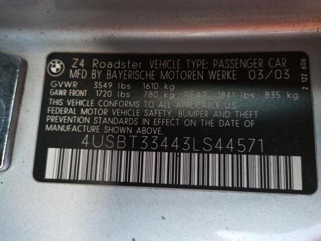 4USBT33443LS44571 BMW Z4 2.5