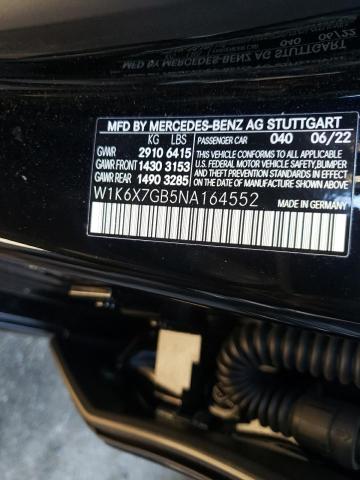 2022 MERCEDES-BENZ S MERCEDES W1K6X7GB5NA164552