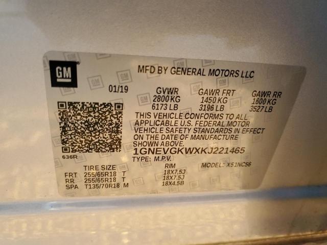 2019 CHEVROLET TRAVERSE L - 1GNEVGKWXKJ221465
