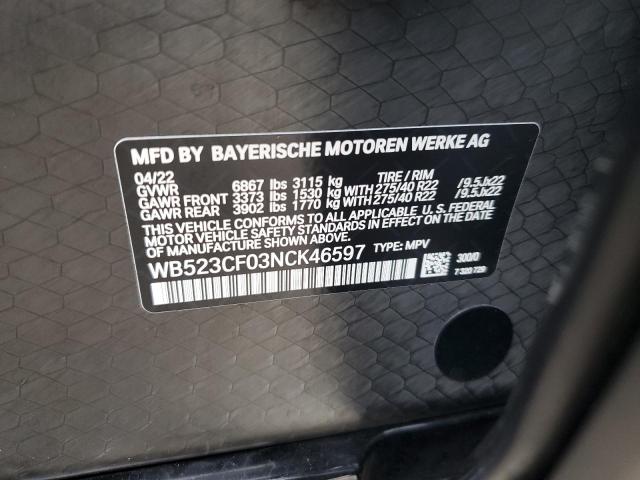 2022 BMW IX XDRIVE5 WB523CF03NCK46597