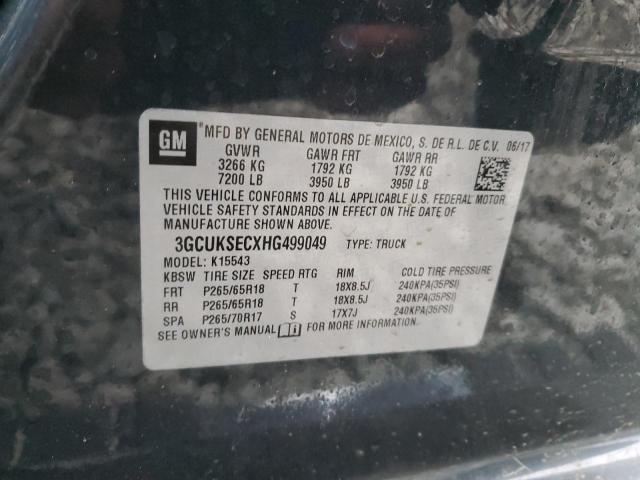 2017 CHEVROLET SILV1500 4 3GCUKSECXHG499049