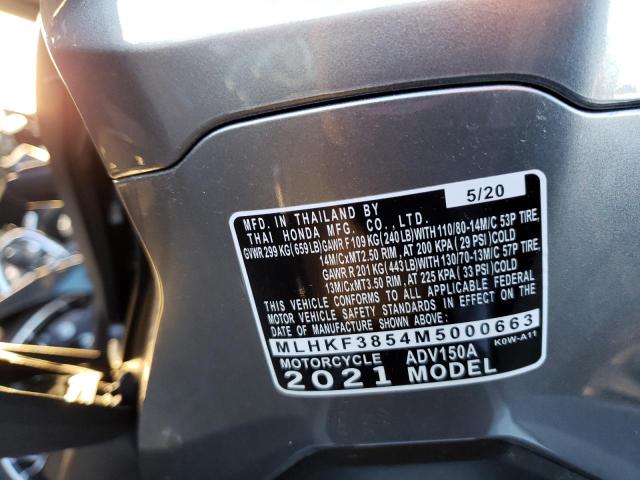 2021 HONDA ADV150 A MLHKF3854M5000663