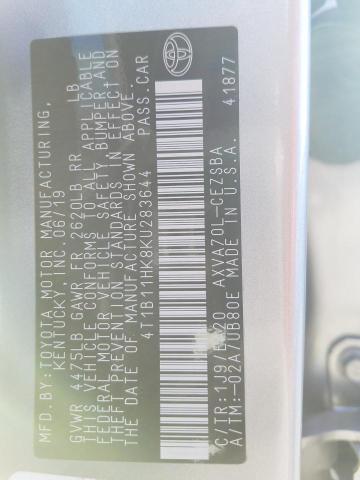 2019 TOYOTA CAMRY L - 4T1B11HK8KU283644