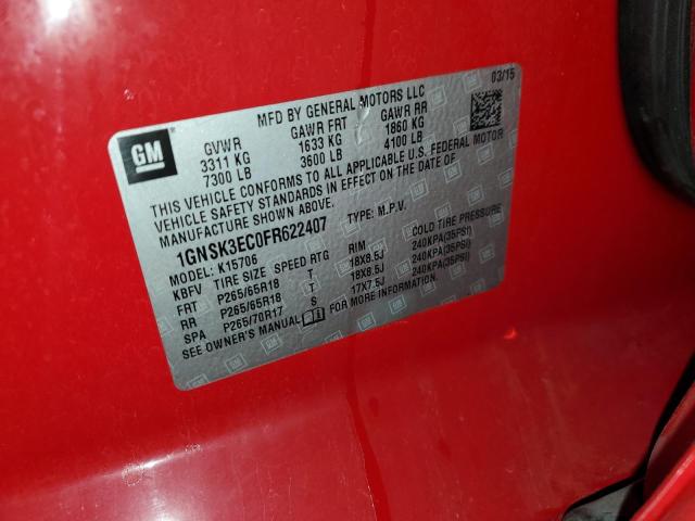 2015 CHEVROLET TAHOE SPEC 1GNSK3EC0FR622407