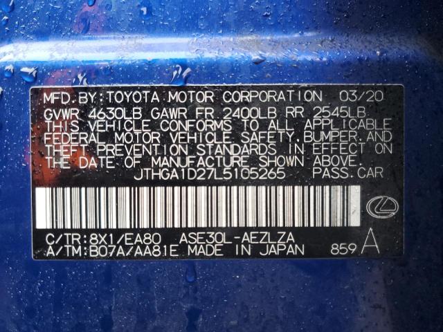 2020 LEXUS IS 300 F-S JTHGA1D27L5105265