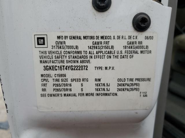 3GKEC16T4YG222072 GMC Yukon Xl C1500