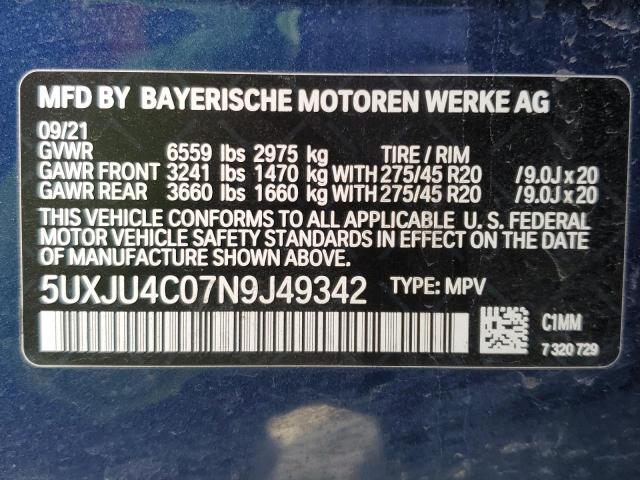 5UXJU4C07N9J49342 BMW X5 M50i