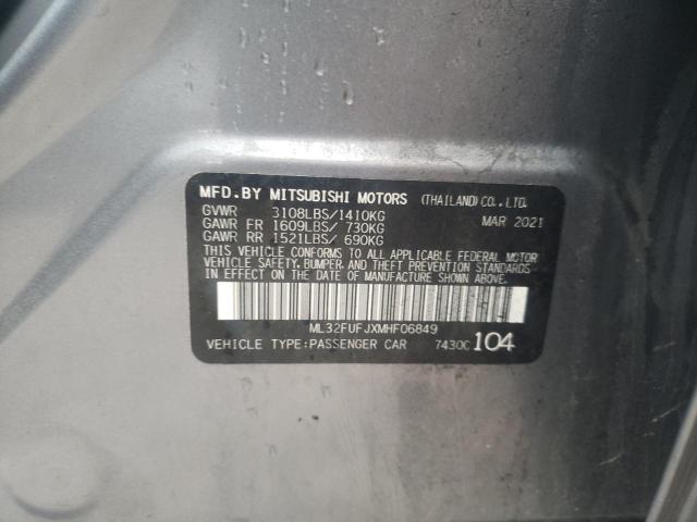 2021 MITSUBISHI MIRAGE ML32FUFJXMHF06849
