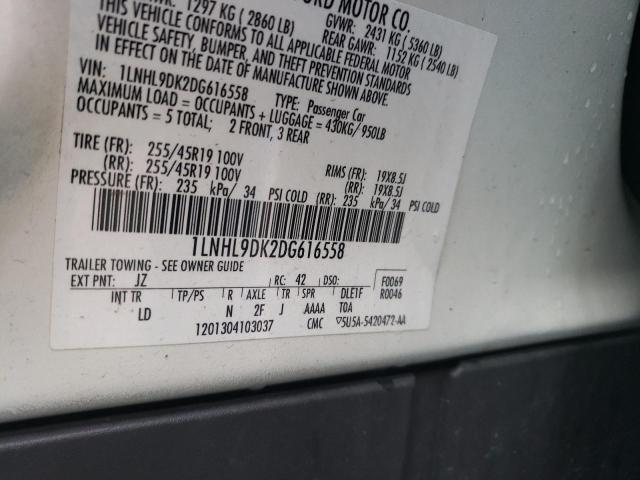 1LNHL9DK2DG616558 Lincoln MKS