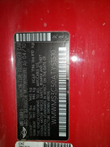 WMWMS3C50ATY51510 Mini COOPER S