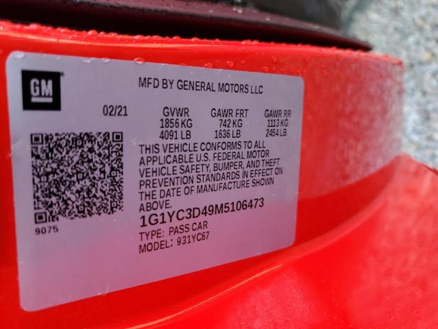 1G1YC3D49M5106473 Chevrolet Corvette 2021. Фото: 12