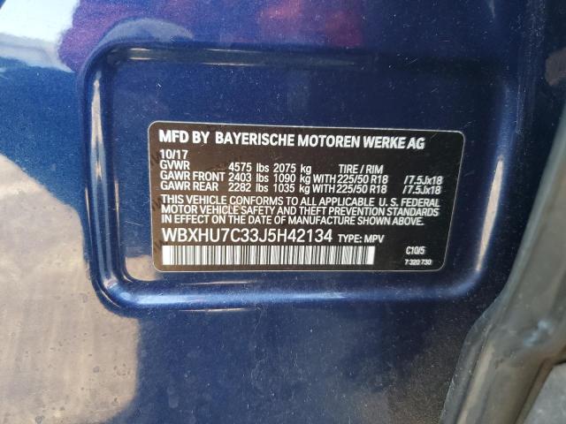 WBXHU7C33J5H42134 BMW X1 Sdrive28i